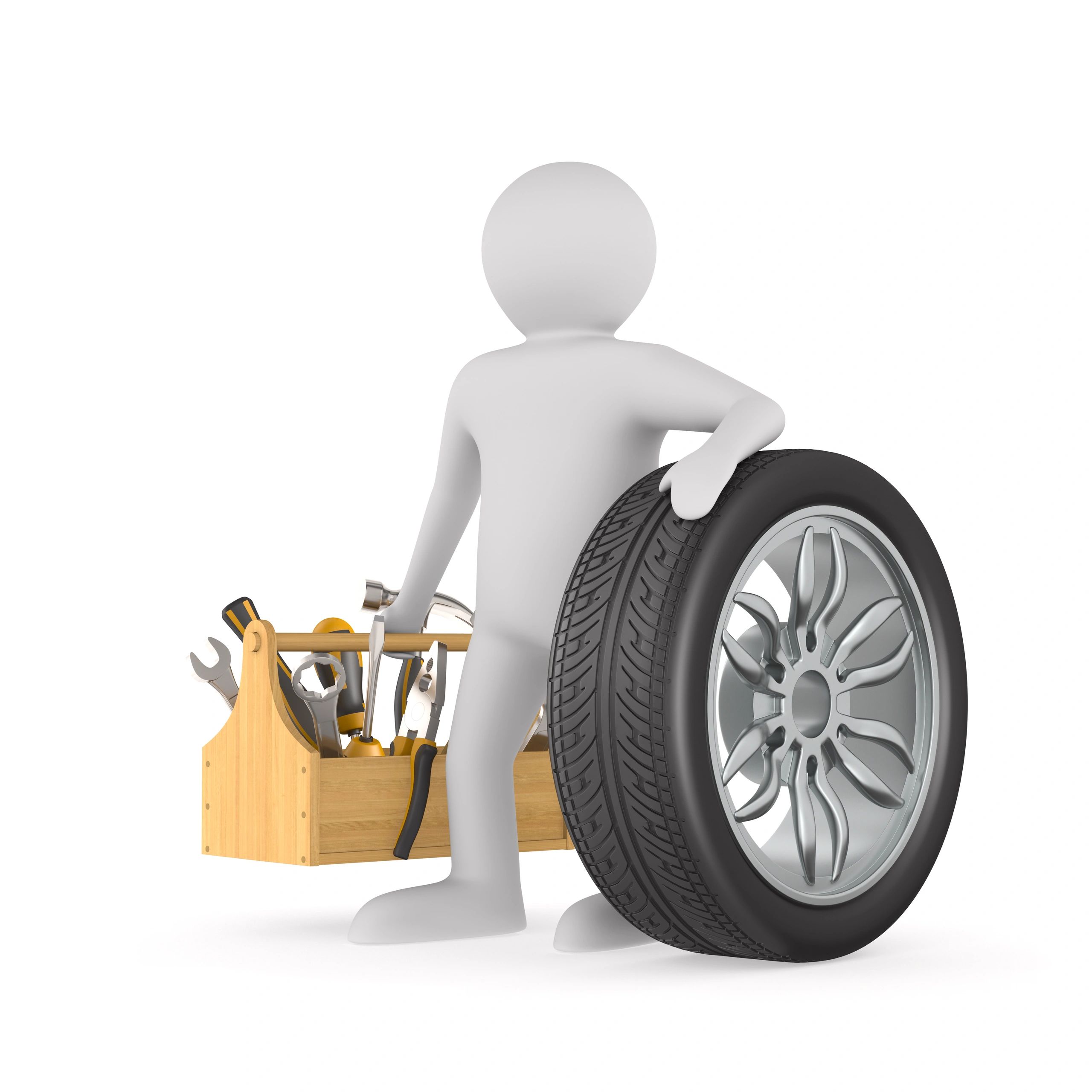 Professional tyre service technician
